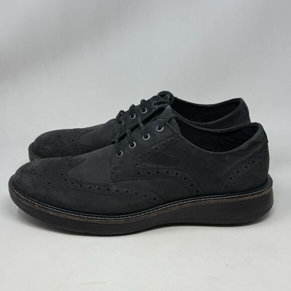 Ecco Lhasa Brogue Oxford Shoes Mens 10 EU 44 Black Leather Wingtip Casual Office main image 14